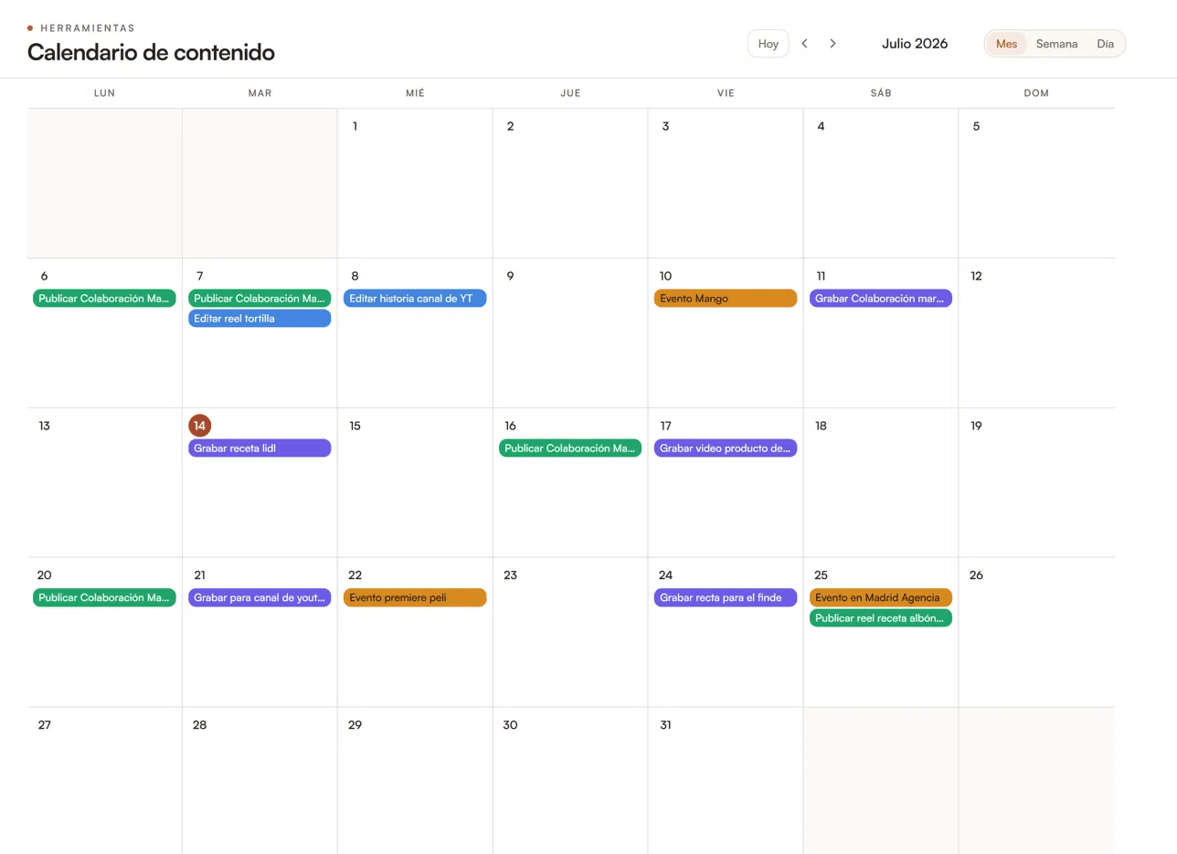 Calendario: Todo lo que viene, en un vistazo.